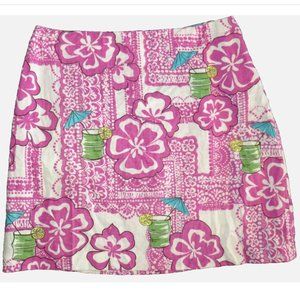 Dandy By Randi M. Women's Linen Floral Hawaiian Vacation Skirt Size 10